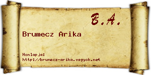 Brumecz Arika névjegykártya