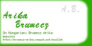 arika brumecz business card